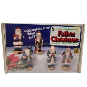 Wee Crafts Father Christmas Paint Kit 5 Antique Reproductions 4.5" Gypsum 21059
